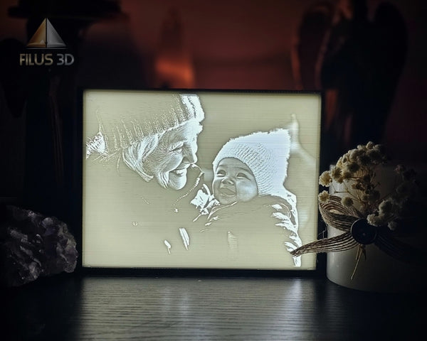 Custom Memorial Tribute Light - Personalized Lithophane with Power Cord, 5V LED, In Memory Gift, Photo Keepsake