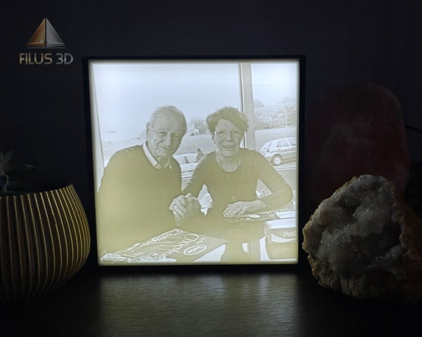 6" x 6" Beautiful Tribute in Light – Custom 3D Photo Lamp with Frame Box, Memorial Lithophane Gift, Keepsake for Loved Ones