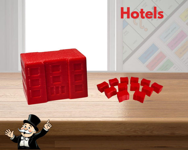 Upgrade Your Monopoly with Our Set of 12 Exclusive 3D Printed Hotels – 15 Stunning Colors!