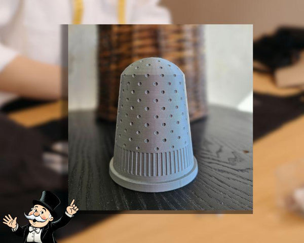 Big Thimble Decor – 3D Printed Monopoly Style Token, 2, 5, 8 Inches, 15 Colors