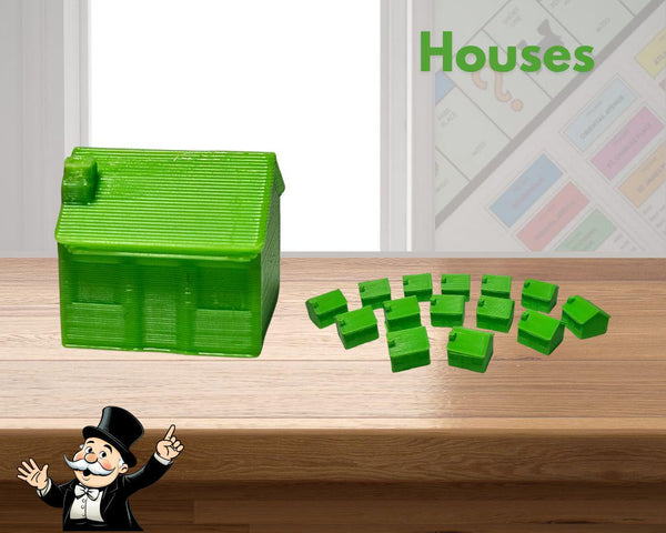 Transform Your Monopoly with Our Set of 12 Premium 3D Printed Houses – 15 Vibrant Colors!