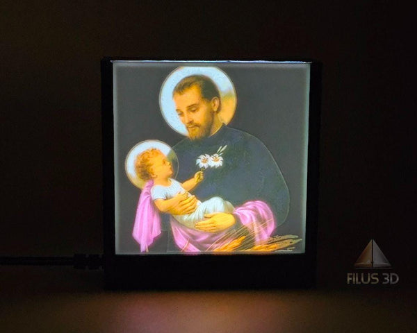 San Cayetano | Color Lithophane | 4" x 4" with LED Light & Frame (included)