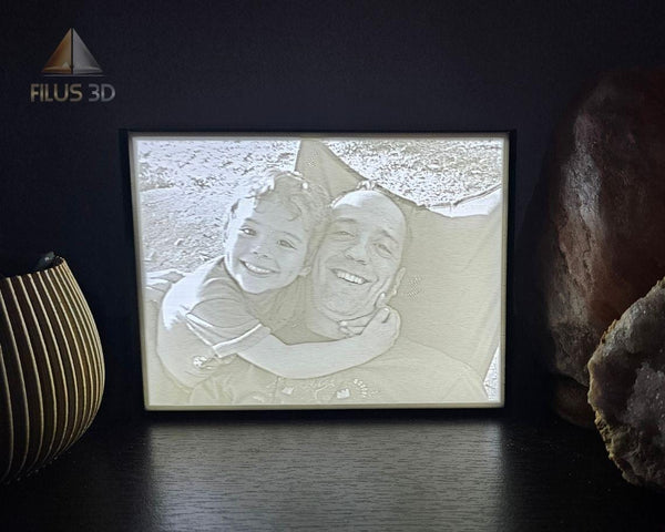 Personalized 3D Photo Lamp with Frame Box – Custom Lithophane Light, Unique Christmas Gift, Birthday Gift for Dad, Mom, or Grandparents